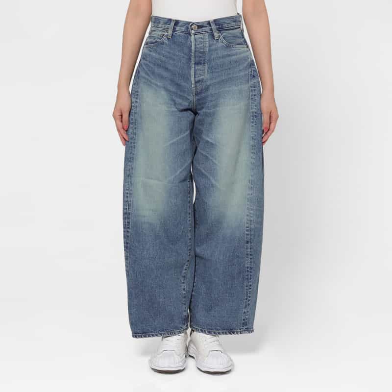 HYKE HYKE ＜ハイク＞ バレルレッグ デニムパンツ BLUE