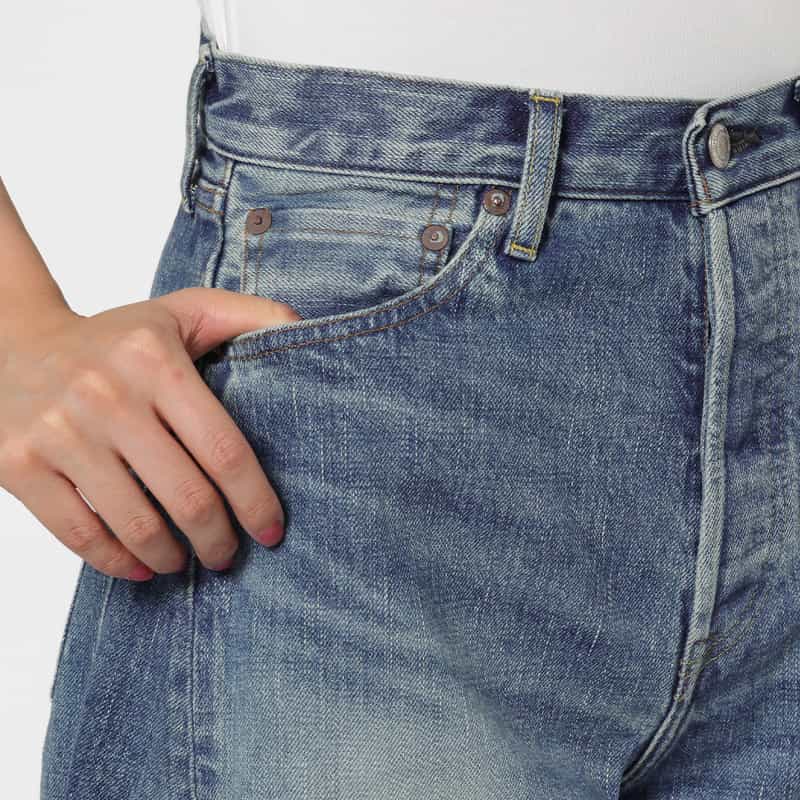 HYKE HYKE ＜ハイク＞ バレルレッグ デニムパンツ BLUE
