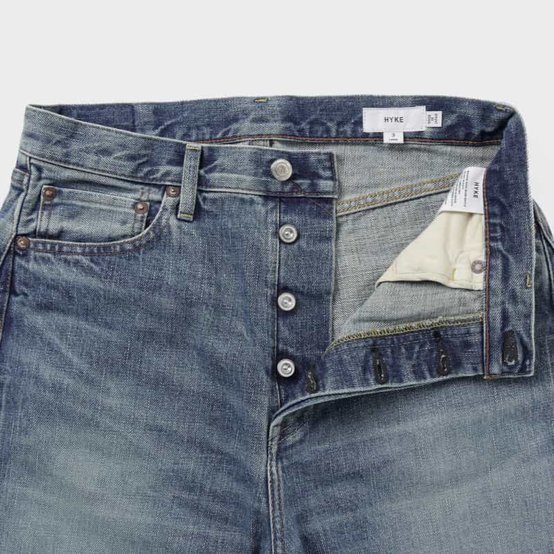 HYKE HYKE ＜ハイク＞ バレルレッグ デニムパンツ BLUE