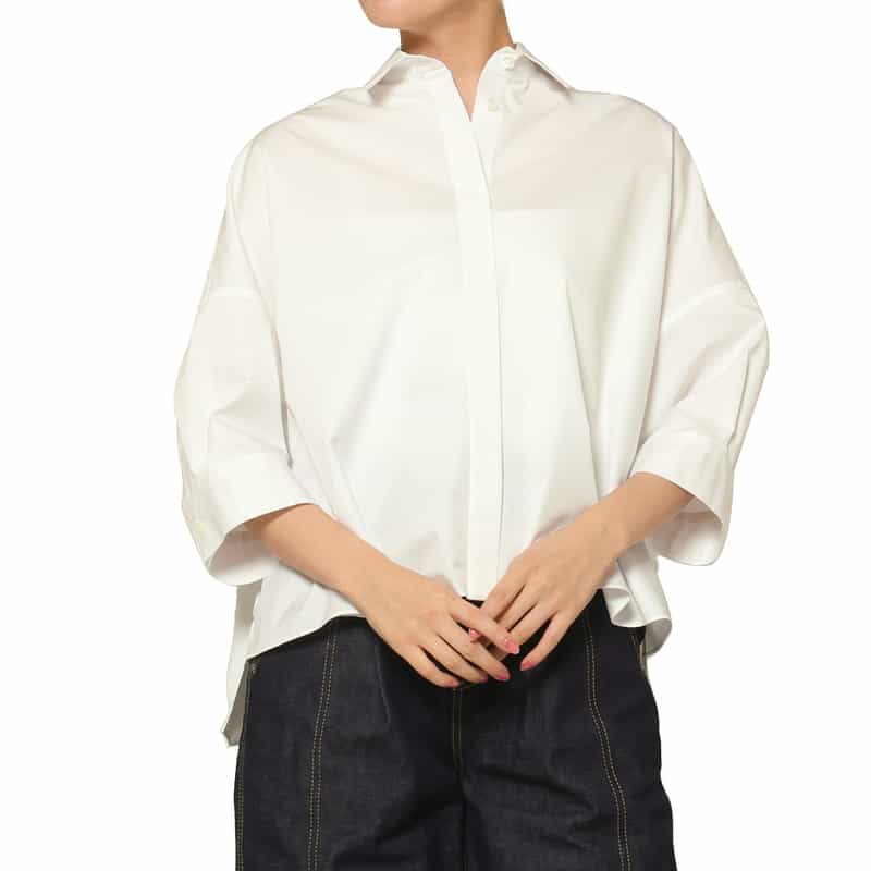 MACKINTOSH MACKINTOSH ＜マッキントッシュ＞ 7分袖ドロップショルダーシャツ WHITE
