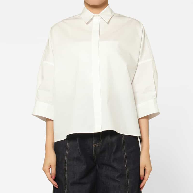 MACKINTOSH MACKINTOSH ＜マッキントッシュ＞ 7分袖ドロップショルダーシャツ WHITE