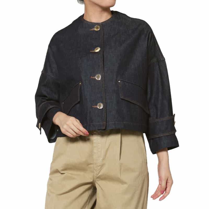 MACKINTOSH MACKINTOSH ＜マッキントッシュ＞ ノーカラーデニムジャケット NAVY