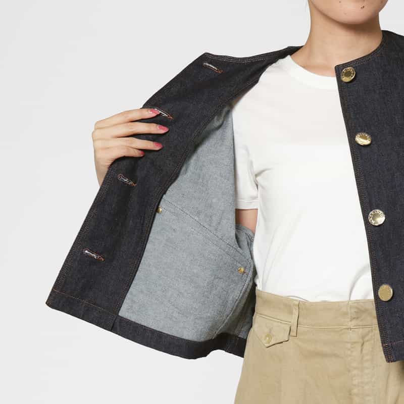 MACKINTOSH MACKINTOSH ＜マッキントッシュ＞ ノーカラーデニムジャケット NAVY