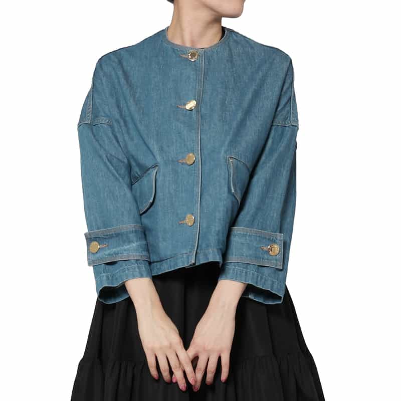 MACKINTOSH MACKINTOSH ＜マッキントッシュ＞ ノーカラーデニムジャケット BLUE