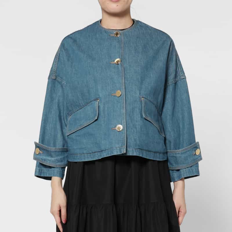 MACKINTOSH MACKINTOSH ＜マッキントッシュ＞ ノーカラーデニムジャケット BLUE