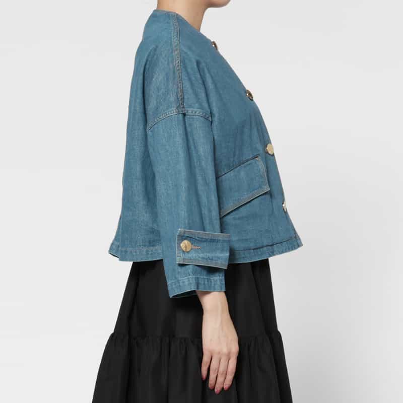 MACKINTOSH MACKINTOSH ＜マッキントッシュ＞ ノーカラーデニムジャケット BLUE