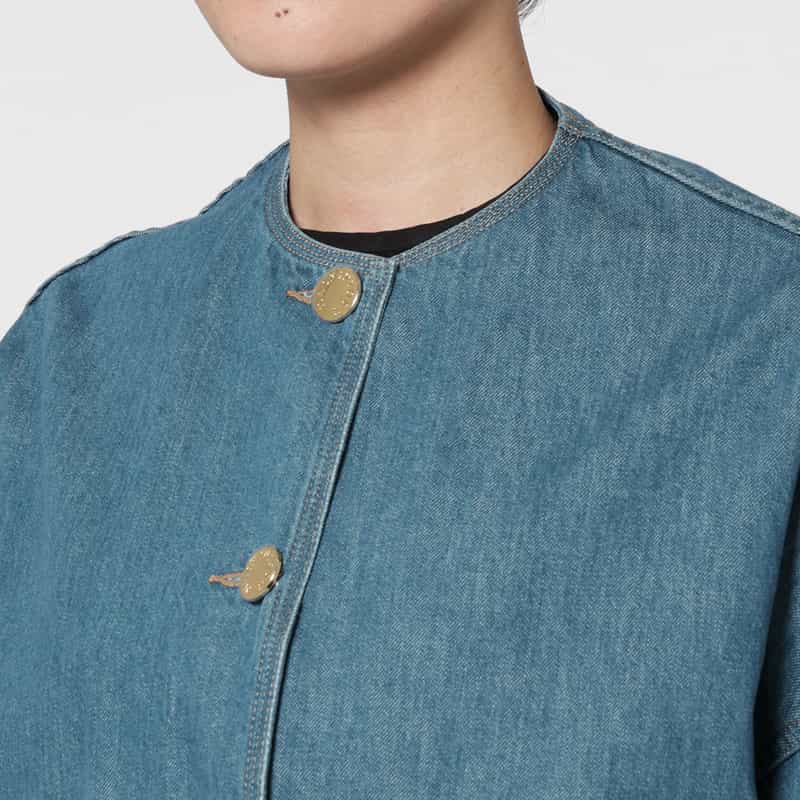 MACKINTOSH MACKINTOSH ＜マッキントッシュ＞ ノーカラーデニムジャケット BLUE