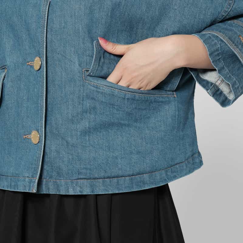 MACKINTOSH MACKINTOSH ＜マッキントッシュ＞ ノーカラーデニムジャケット BLUE