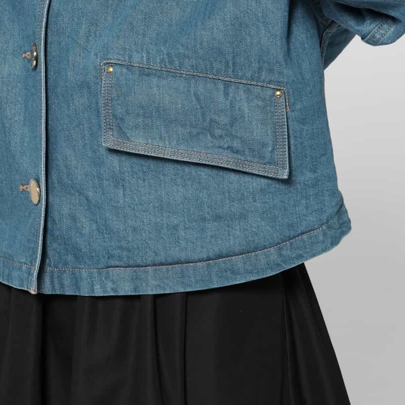 MACKINTOSH MACKINTOSH ＜マッキントッシュ＞ ノーカラーデニムジャケット BLUE