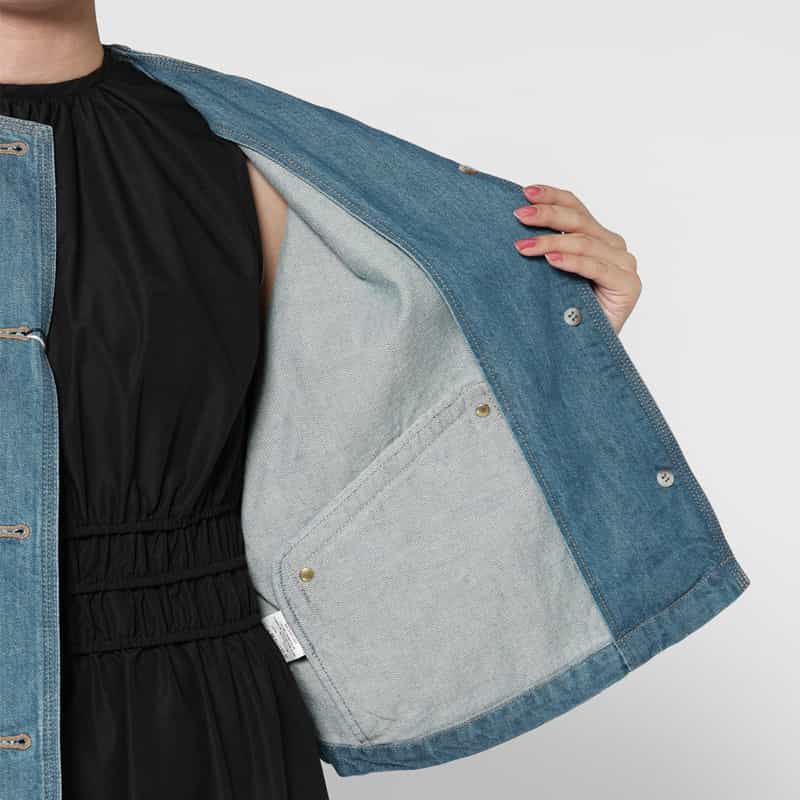 MACKINTOSH MACKINTOSH ＜マッキントッシュ＞ ノーカラーデニムジャケット BLUE