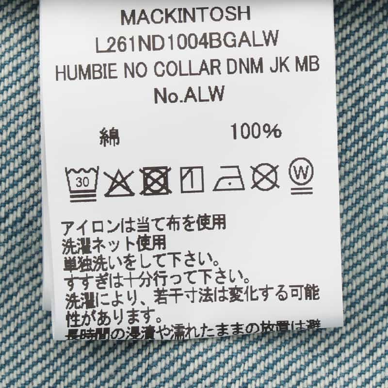 MACKINTOSH MACKINTOSH ＜マッキントッシュ＞ ノーカラーデニムジャケット BLUE