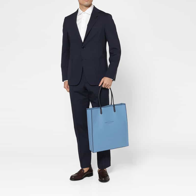 SMYTHSON SMYTHSON＜スマイソン＞ ロゴ入りトートバッグ LIGHT BLUE