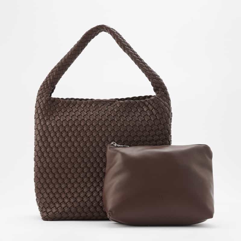 RYLAN RYLAN ＜ライラン＞ リサイクルヴィーガンレザー ラージトートバッグ DARK BROWN