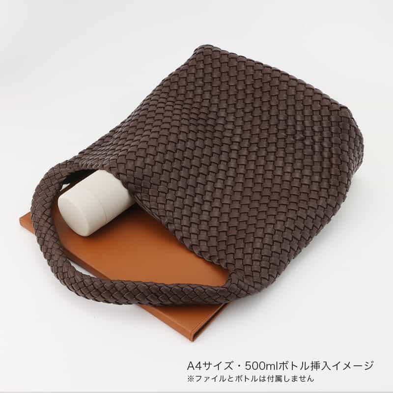 RYLAN RYLAN ＜ライラン＞ リサイクルヴィーガンレザー ラージトートバッグ DARK BROWN