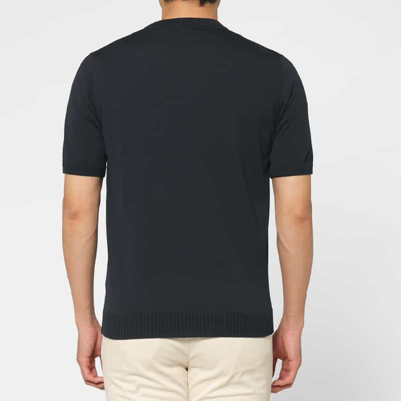 FILIPPO DE LAURENTIIS FILIPPO DE LAURENTIIS＜フィリップ デ ローレンティス＞ リブクルーネックニットプルオーバー NAVY