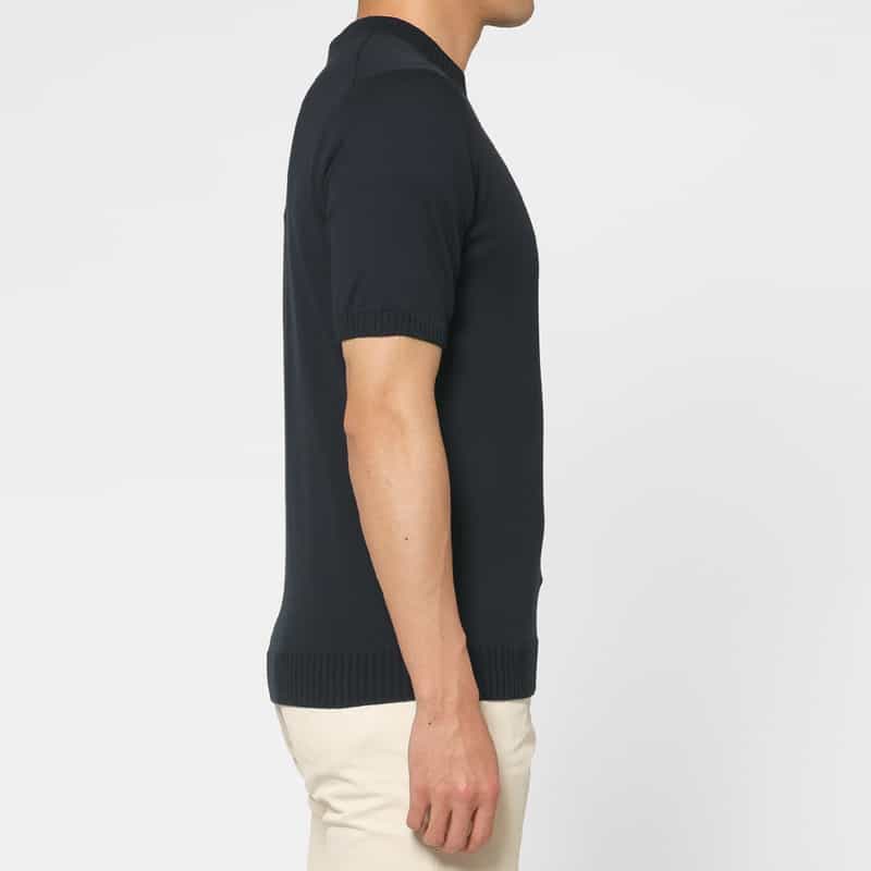 FILIPPO DE LAURENTIIS FILIPPO DE LAURENTIIS＜フィリップ デ ローレンティス＞ リブクルーネックニットプルオーバー NAVY