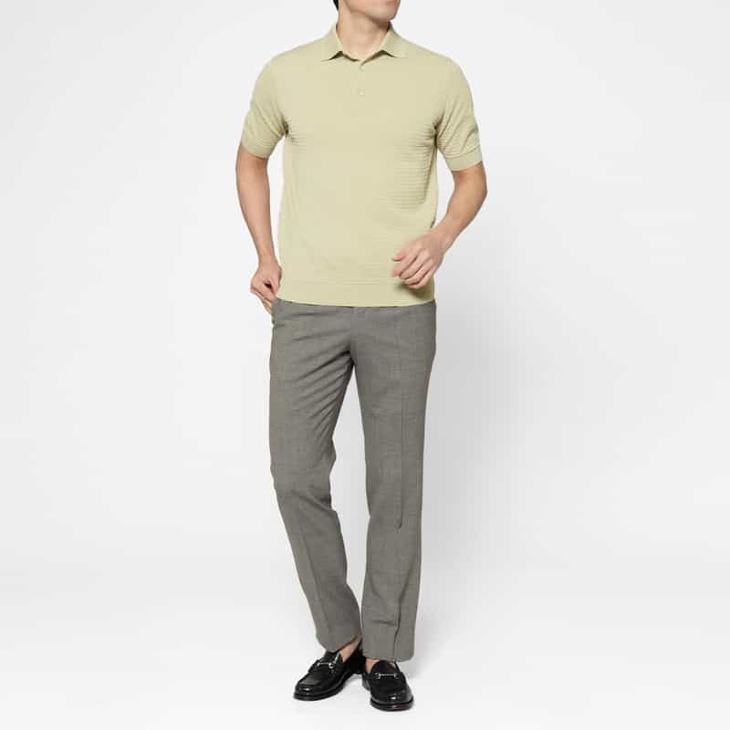 FILIPPO DE LAURENTIIS FILIPPO DE LAURENTIIS＜フィリップ デ ローレンティス＞ コットンニットポロシャツ BEIGE