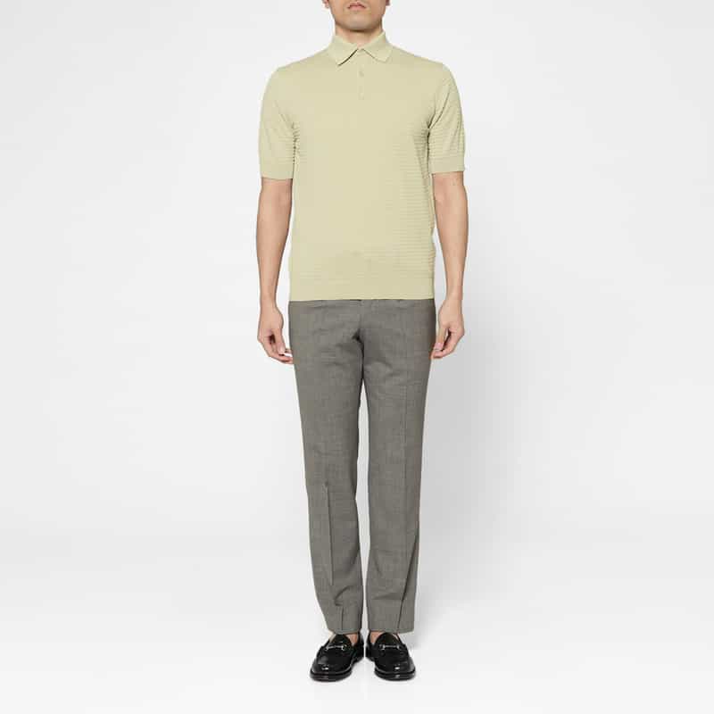 FILIPPO DE LAURENTIIS FILIPPO DE LAURENTIIS＜フィリップ デ ローレンティス＞ コットンニットポロシャツ BEIGE