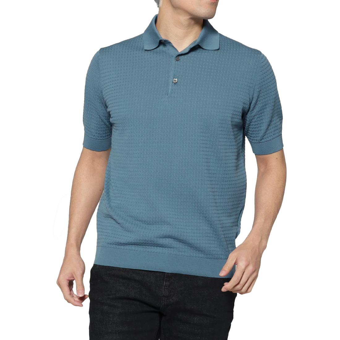 FILIPPO DE LAURENTIIS＜フィリップ デ ローレンティス＞ コットンニットポロシャツ
