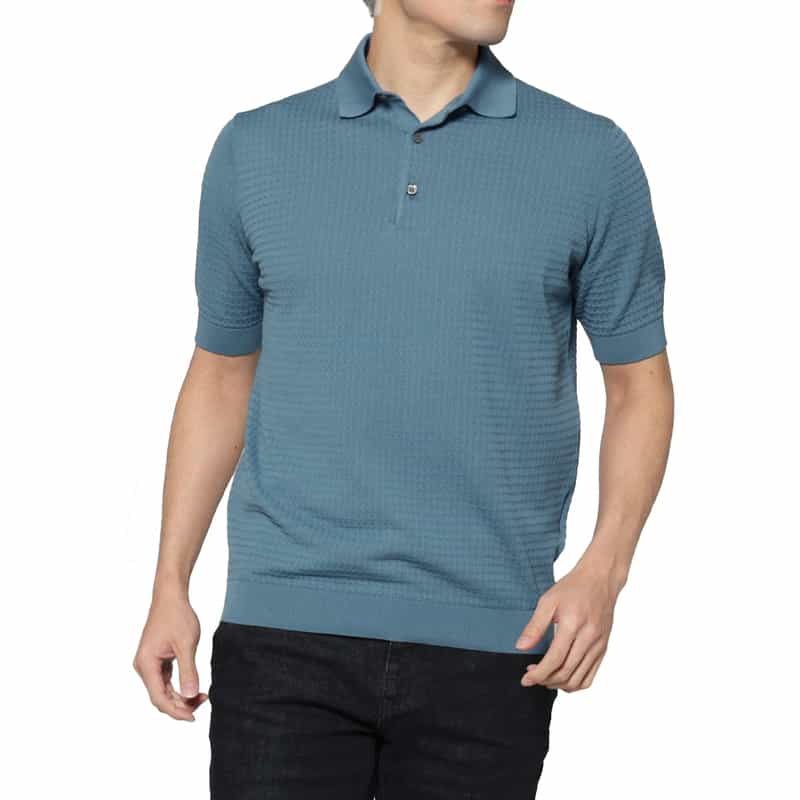 FILIPPO DE LAURENTIIS＜フィリップ デ ローレンティス＞ コットンニットポロシャツ