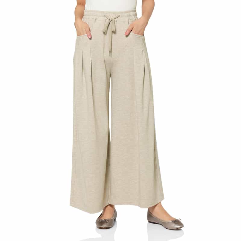 ウォッシャブル サイドポケットデザイン ドローストリングワイドパンツ