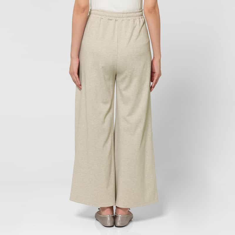 BARNEYS NEW YORK ウォッシャブル サイドポケットデザイン ドローストリングワイドパンツ BEIGE