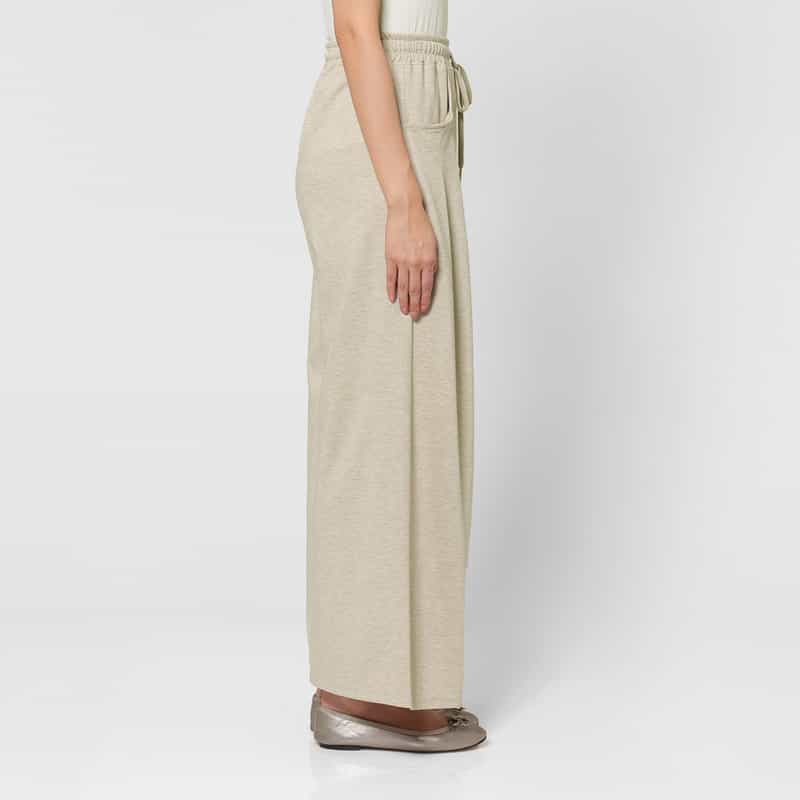 BARNEYS NEW YORK ウォッシャブル サイドポケットデザイン ドローストリングワイドパンツ BEIGE