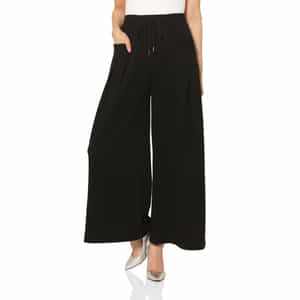 ウォッシャブル サイドポケットデザイン ドローストリングワイドパンツ