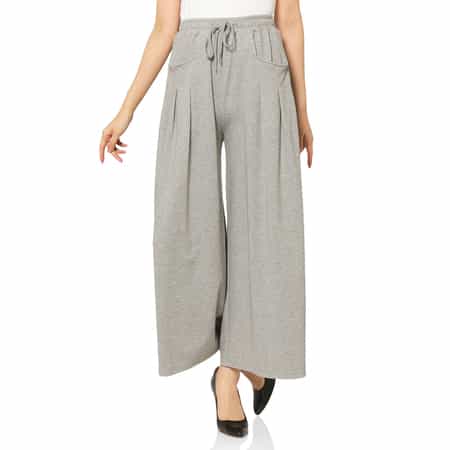 ウォッシャブル サイドポケットデザイン ドローストリングワイドパンツ