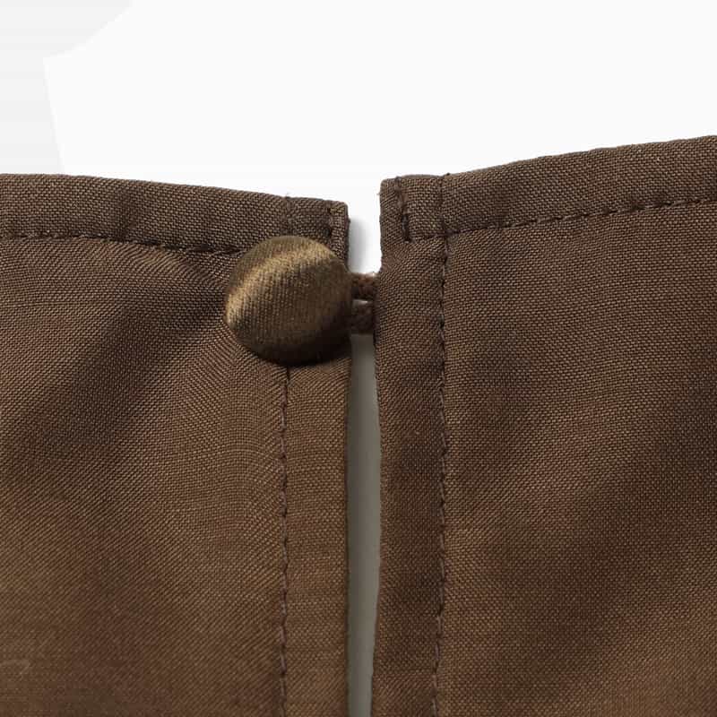 BARNEYS NEW YORK 異素材コンビネーション オフショルダー フリルブラウス BROWN