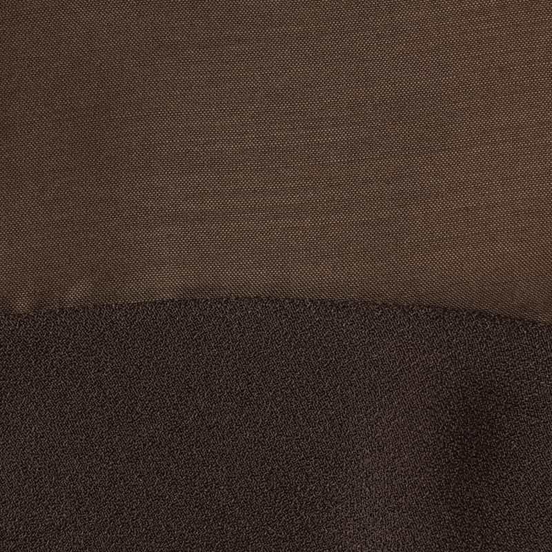 BARNEYS NEW YORK 異素材コンビネーション オフショルダー フリルブラウス BROWN