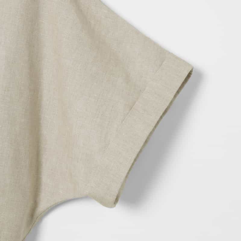 BARNEYS NEW YORK リネン素材 ハーフスリーブ ダブルブレストジャケット BEIGE