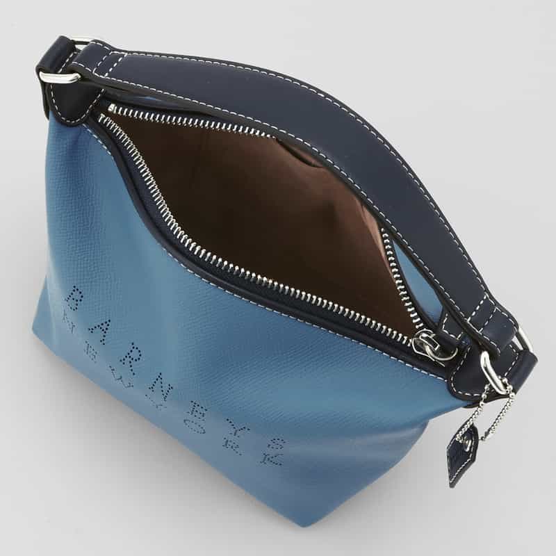 BARNEYS NEW YORK パンチングロゴ ワンハンドルミニバッグ BLUE