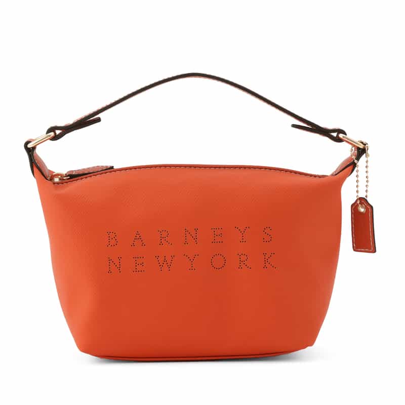 BARNEYS NEW YORK パンチングロゴ ワンハンドルミニバッグ ORANGE