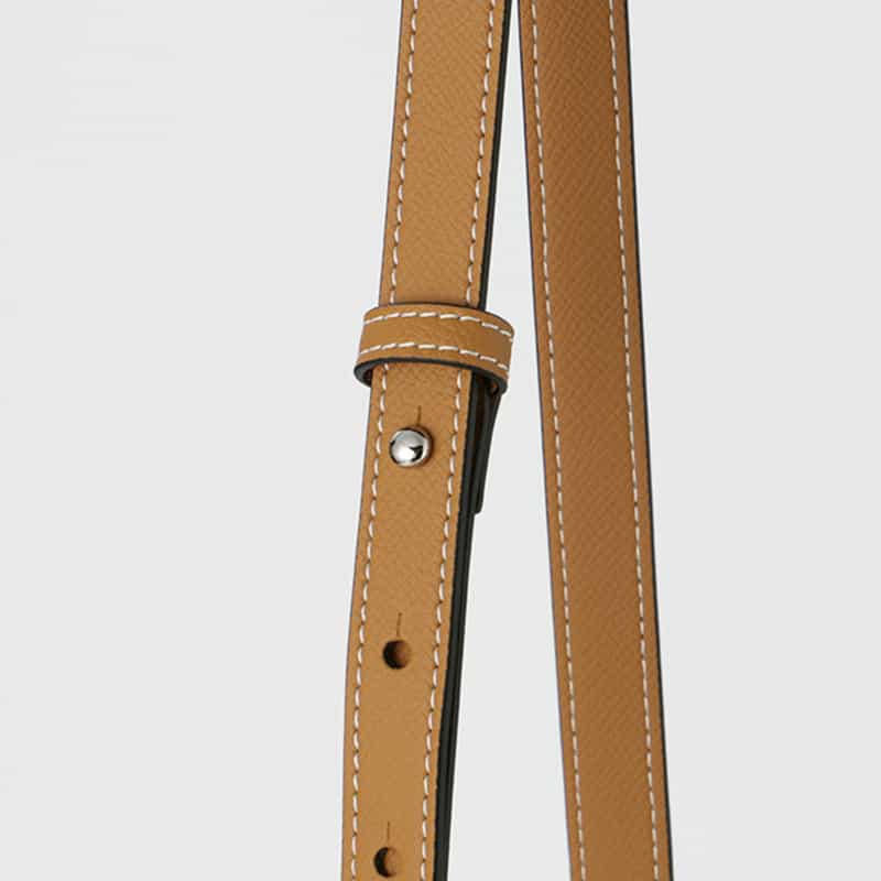 BARNEYS NEW YORK パンチング加工　ロゴ入りミニショルダーバッグ CAMEL