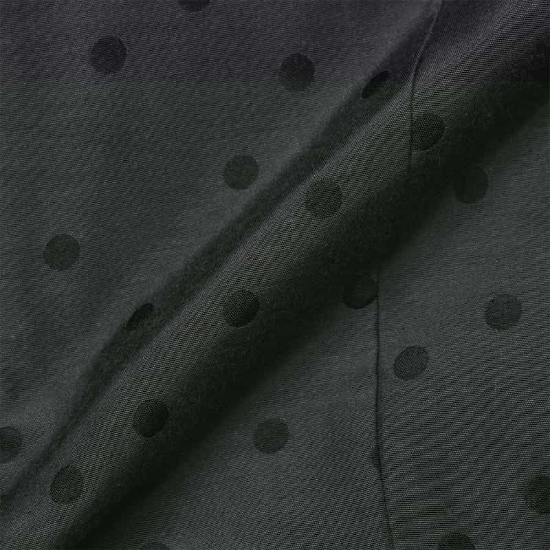 BARNEYS NEW YORK セットアップ ウォッシャブル ドット柄グログラン アシンメトリーフリルヘムブラウス BLACK