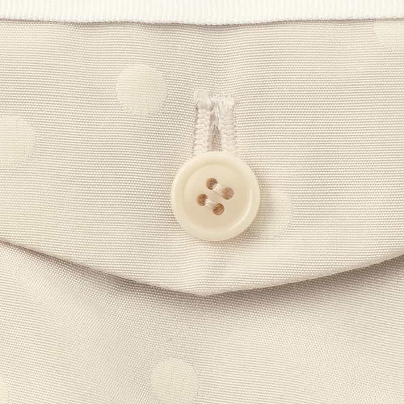 BARNEYS NEW YORK セットアップ ウォッシャブル ドット柄グログラン テーパードパンツ WHITE