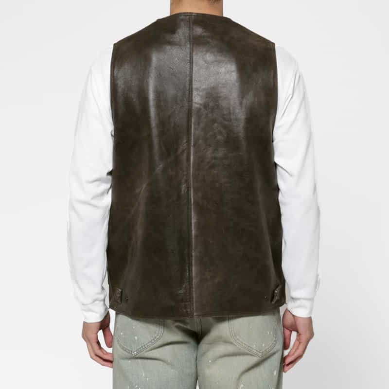 YOKE YOKE＜ヨーク＞ バーニーズ　ニューヨーク限定 レザーベスト BLACK