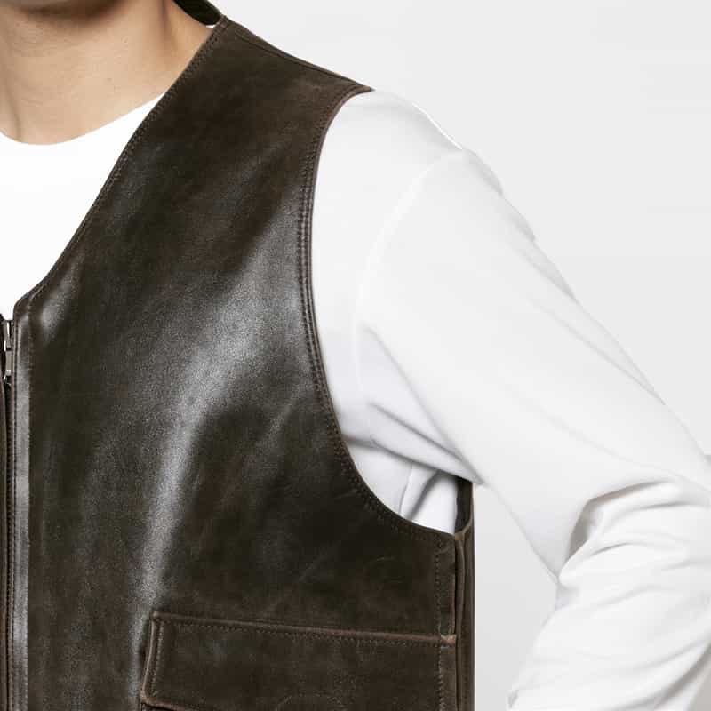 YOKE YOKE＜ヨーク＞ バーニーズ　ニューヨーク限定 レザーベスト BLACK