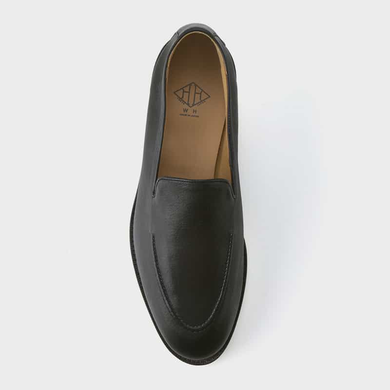 WH WH＜ダブルエイチ＞ レザースリッポン NAVY