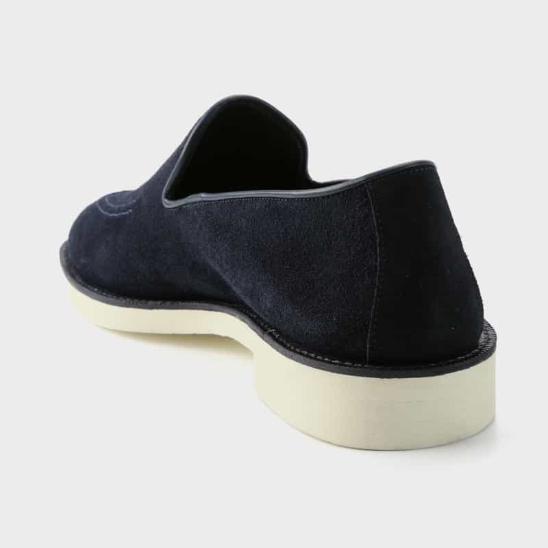 WH WH＜ダブルエイチ＞ スエード素材スリッポン NAVY