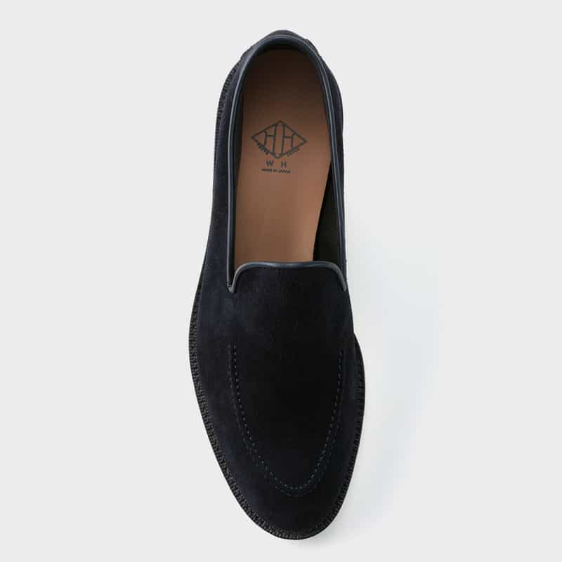 WH WH＜ダブルエイチ＞ スエード素材スリッポン NAVY