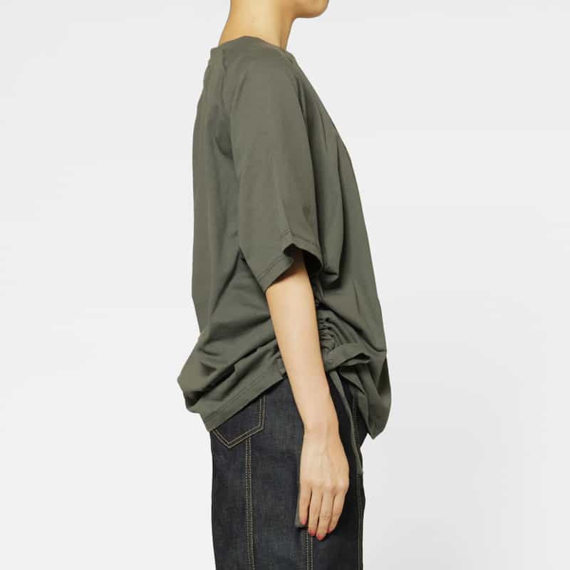 GANNI GANNI＜ガニー＞ サイドデザイン プリントラグランTシャツ DARK GRAY