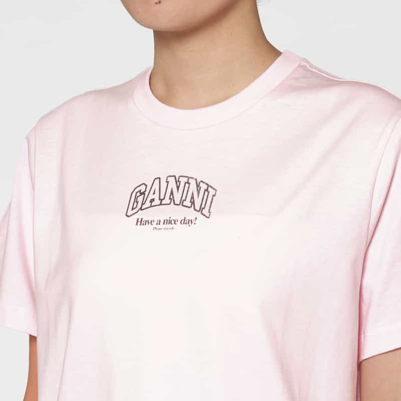 GANNI GANNI＜ガニー＞ ロゴプリントTシャツ PINK