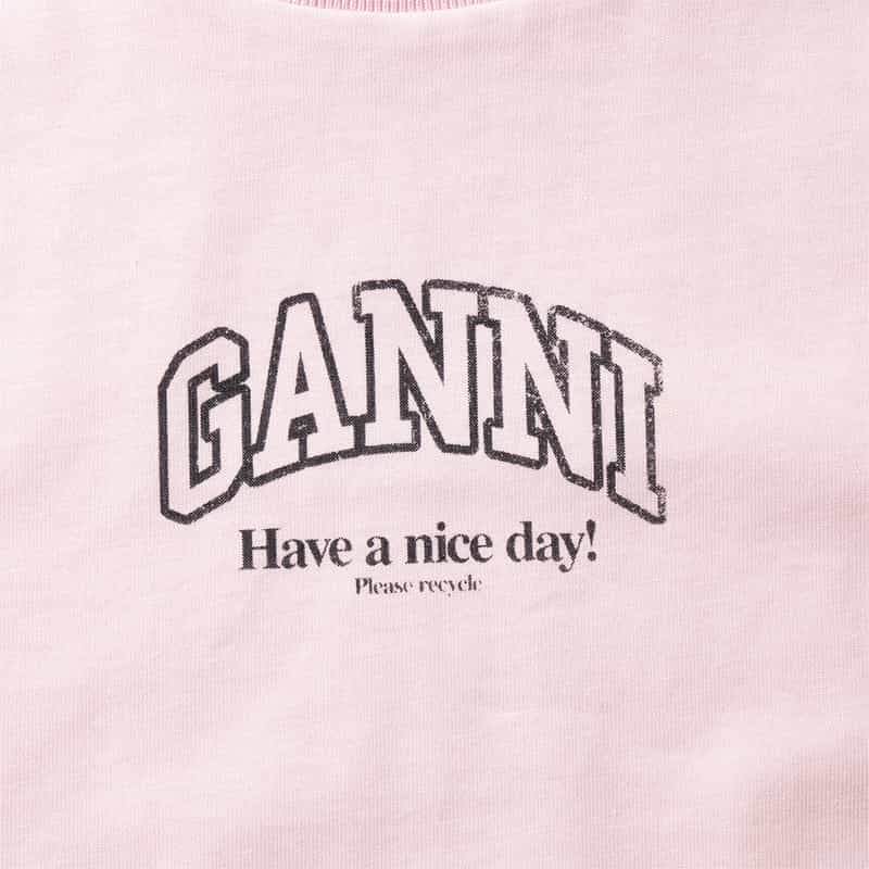 GANNI GANNI＜ガニー＞ ロゴプリントTシャツ PINK
