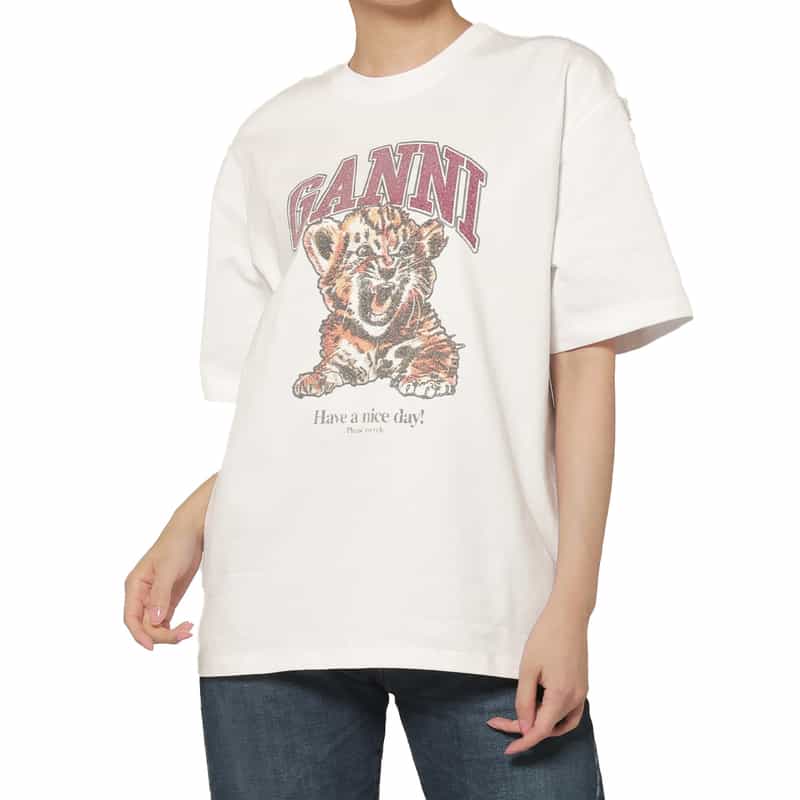GANNI GANNI＜ガニー＞ プリントTシャツ WHITE