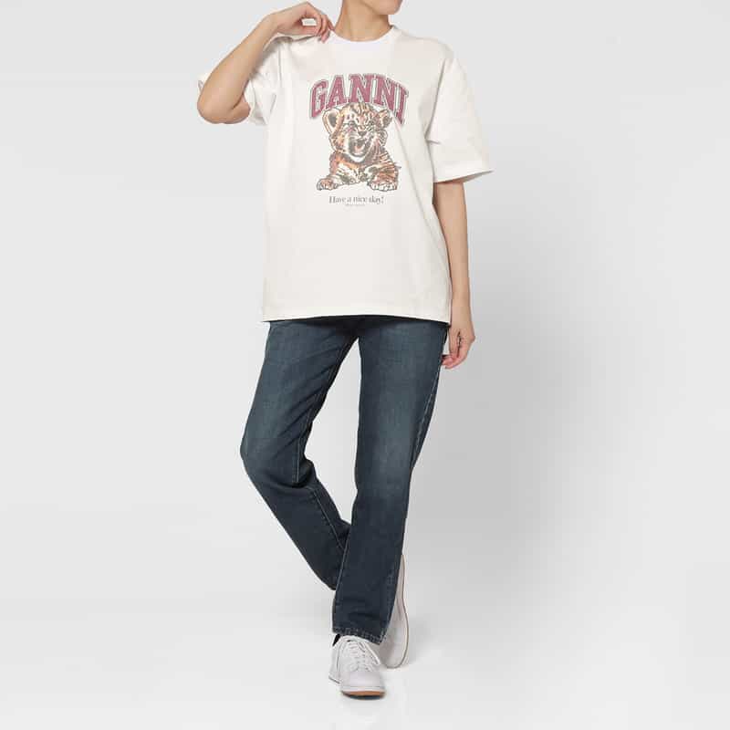 GANNI GANNI＜ガニー＞ プリントTシャツ WHITE