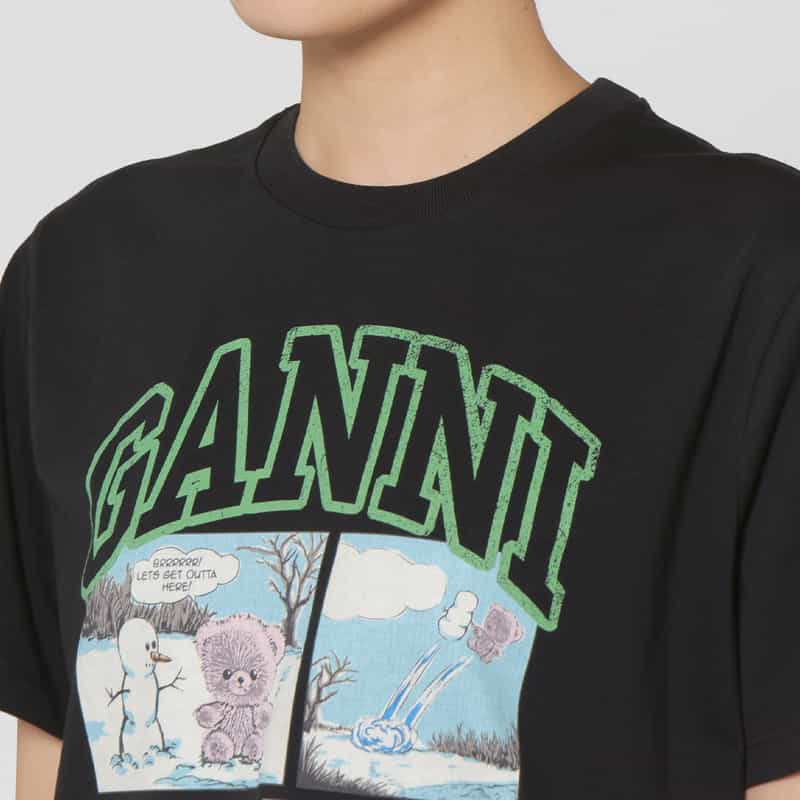 GANNI GANNI＜ガニー＞ プリントTシャツ BLACK