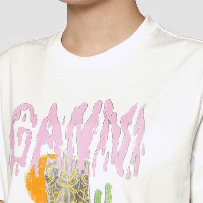 GANNI GANNI＜ガニー＞ プリントTシャツ WHITE