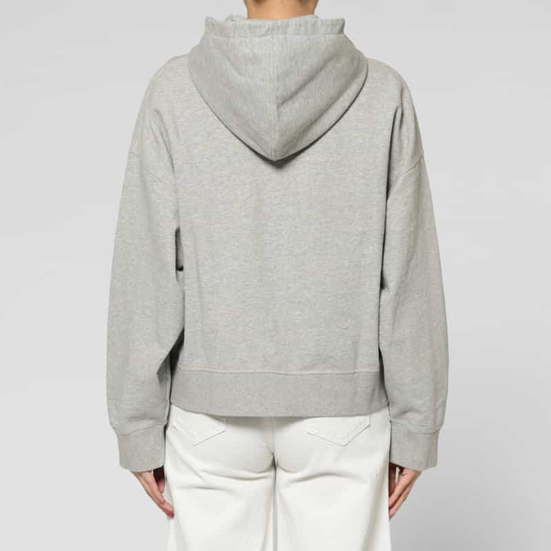 GANNI GANNI＜ガニー＞ プリントロゴ ジップアップフーデッドパーカー GRAY